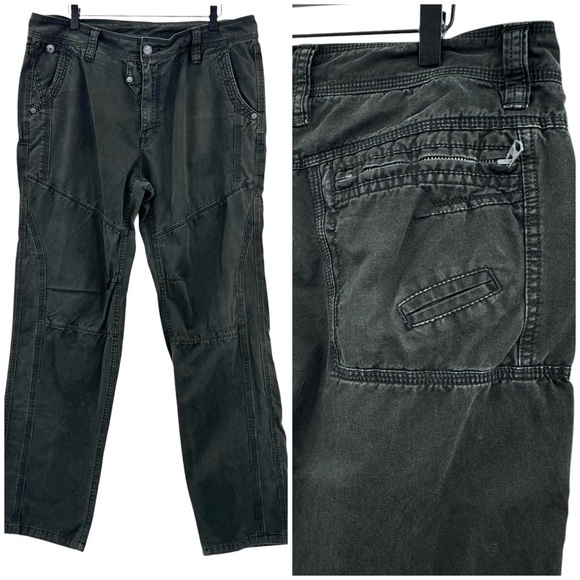 Vintage Other - Men's Utility Pants Faded Black Tactical Straight Leg Cool Accents | 36” x 33”